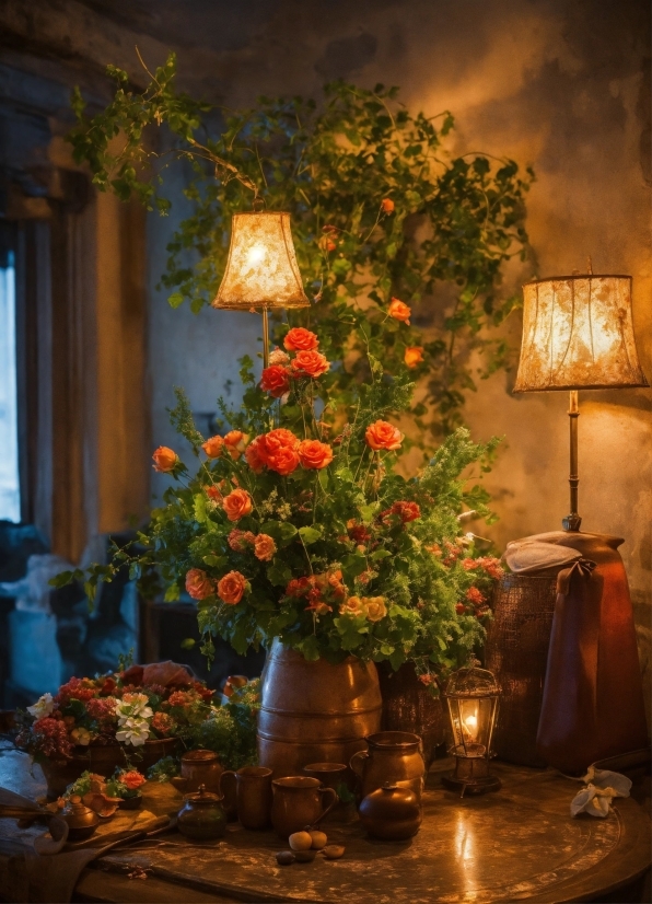 Flower, Plant, Amber, Flowerpot, Window, Orange