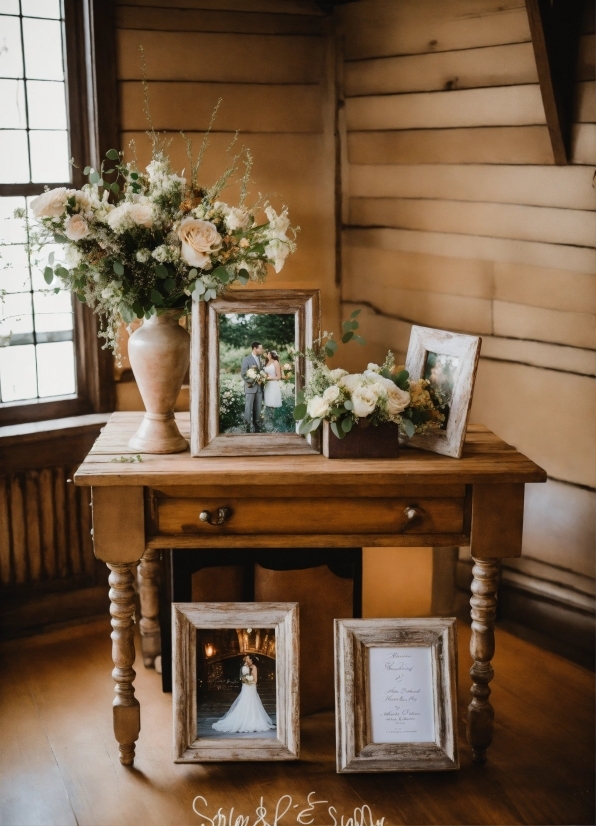 Flower, Plant, Furniture, Window, Wood, Table