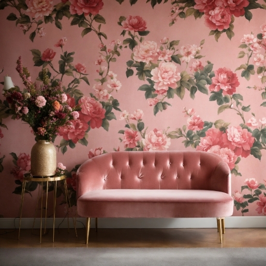 Flower, Plant, Textile, Couch, Interior Design, Wood
