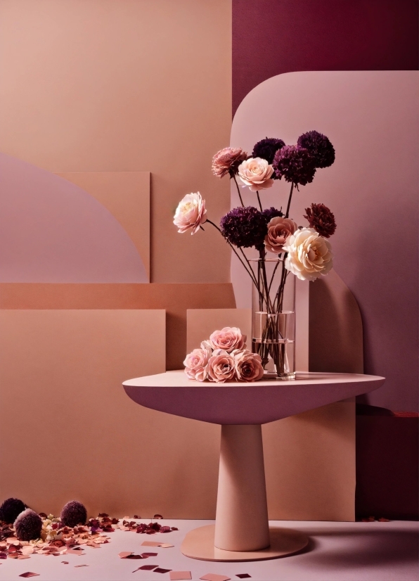 Flower, Plant, Vase, Light, Purple, Interior Design