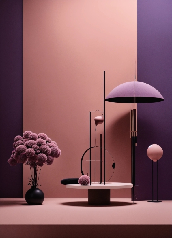 Flower, Purple, Lighting, Table, Lamp, Pink