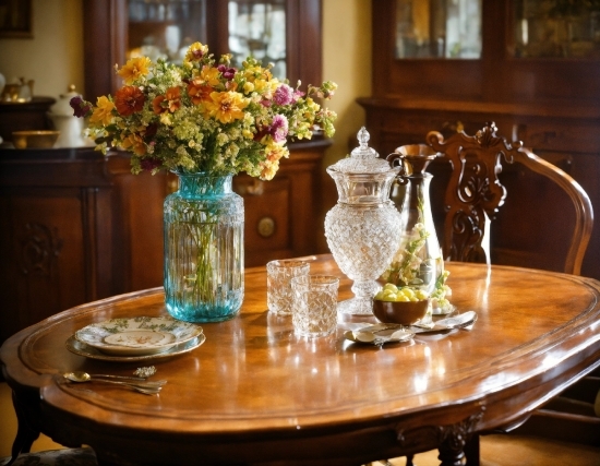Flower, Table, Tableware, Drinkware, Furniture, Dishware