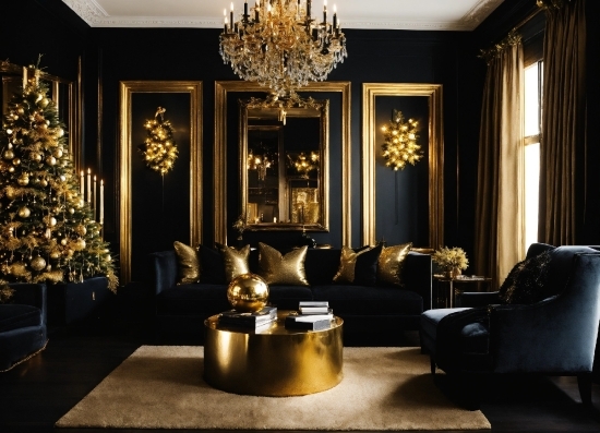 Free Hd Stock, Property, Couch, Light, Picture Frame, Christmas Tree