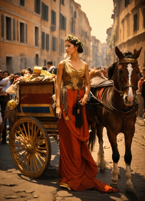 Free Online Stock Footage, Wheel, Horse, Building, Temple, Dress