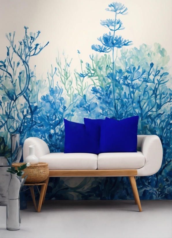 Furniture, Blue, Azure, Purple, Rectangle, Interior Design