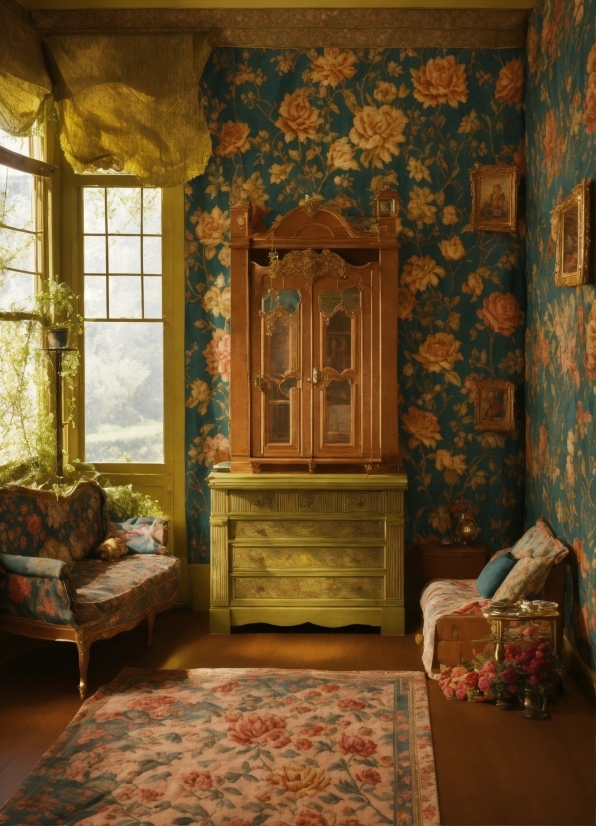Furniture, Blue, Window, Wood, Textile, Interior Design