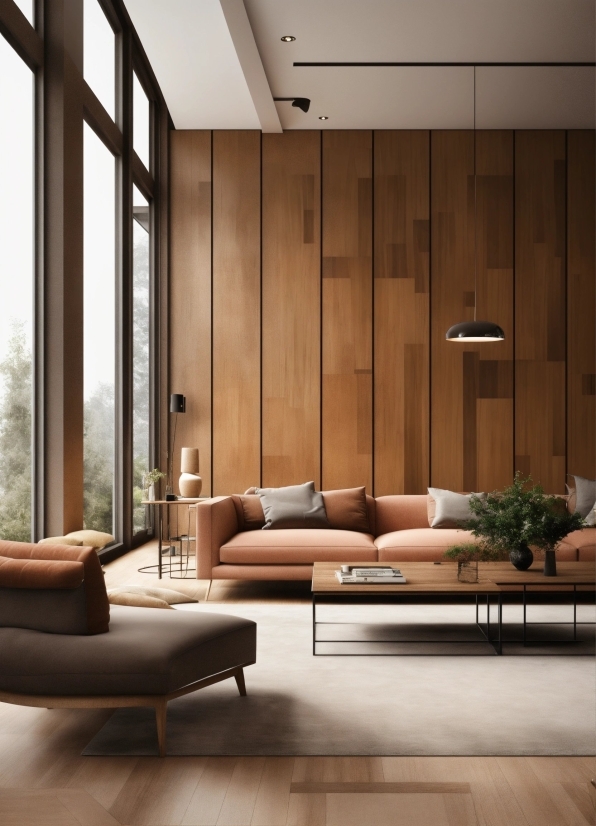 Furniture, Couch, Table, Building, Plant, Wood