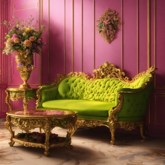 Furniture, Decoration, Table, Purple, Textile, Wood