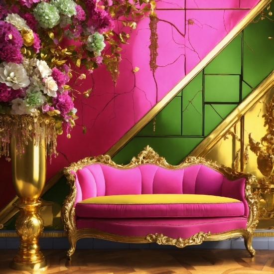 Furniture, Flower, Purple, Couch, Nature, Decoration