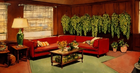 Furniture, Plant, Couch, Property, Table, Green