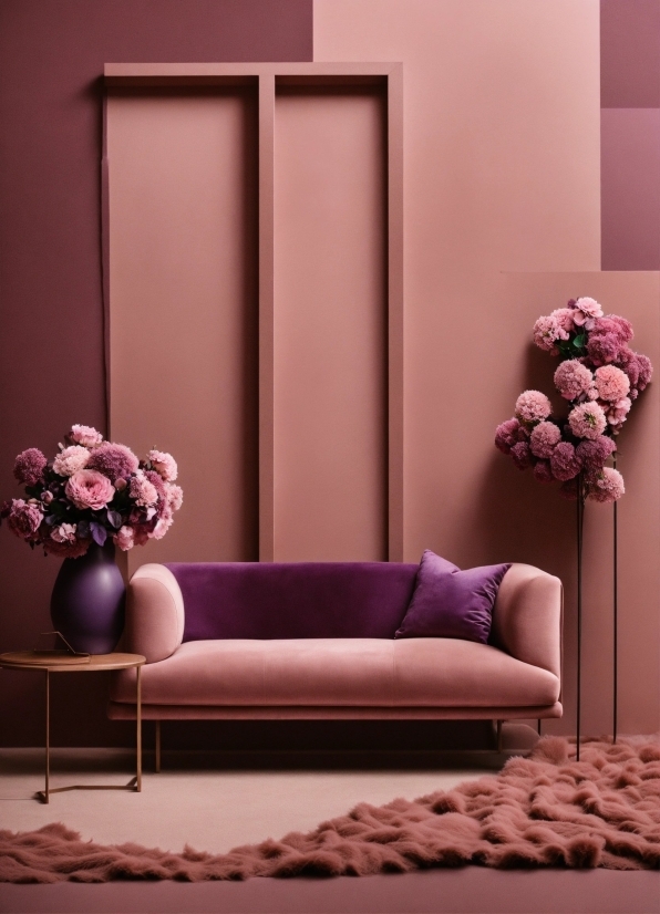 Furniture, Plant, Flower, White, Purple, Petal
