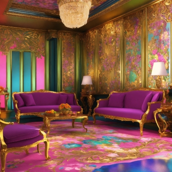 Furniture, Property, Decoration, Purple, Textile, Lighting