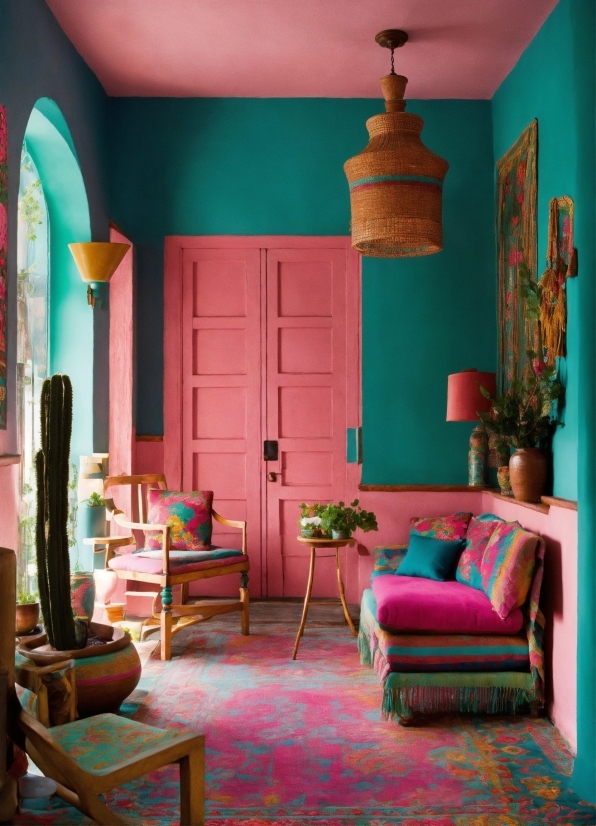 Furniture, Property, Green, Decoration, Blue, Purple