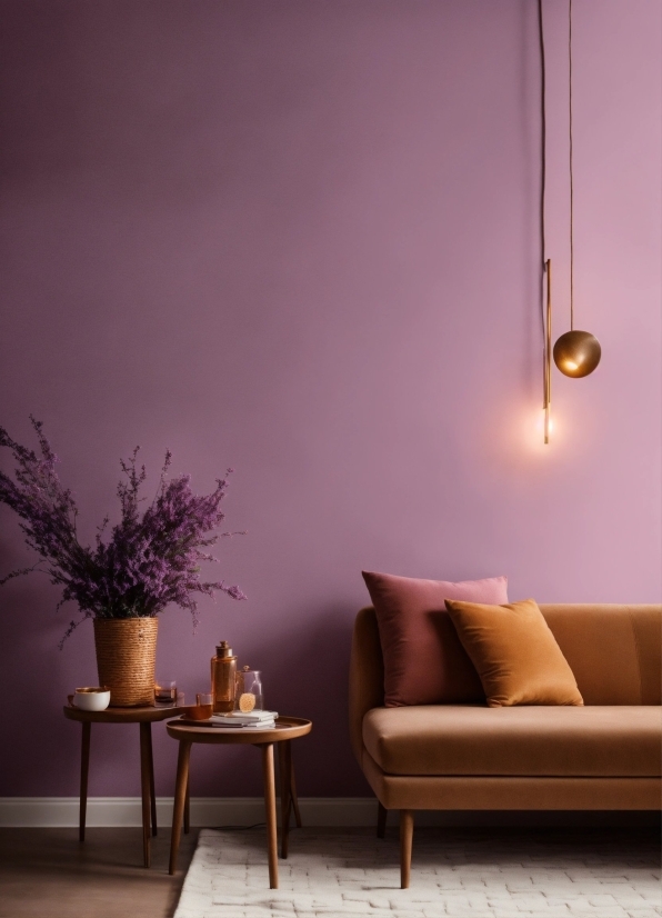 Furniture, Property, Light, Plant, Purple, Wood