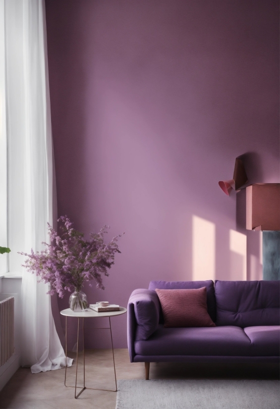 Furniture, Property, Plant, Purple, Comfort, Couch