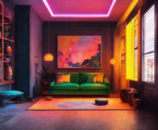 Furniture, Property, Purple, Comfort, Interior Design, Living Room