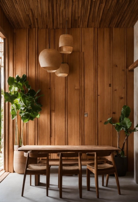 Furniture, Table, Plant, Wood, Interior Design, Lighting