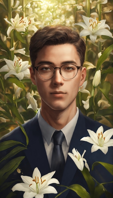 Glasses, Flower, Plant, White, Vision Care, Botany