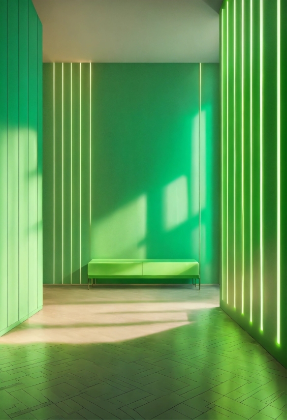 Green, Light, Textile, Interior Design, Fixture, Rectangle