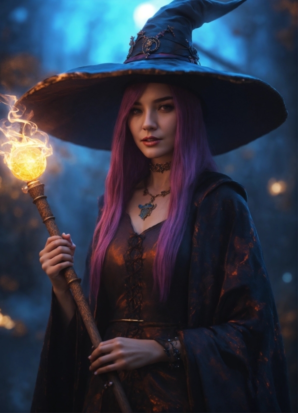 Hat, Purple, Human, Fashion, Flash Photography, Witch Hat