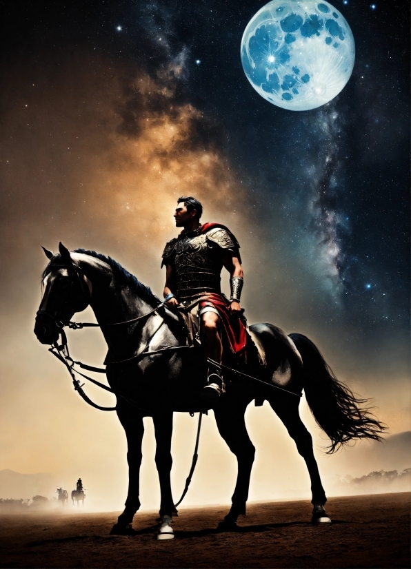 Horse, Light, Sky, Nature, Moon, Natural Environment
