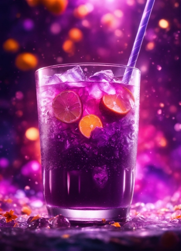 Ice Cube, Liquid, Drinkware, Drinking Straw, Cocktail, Purple