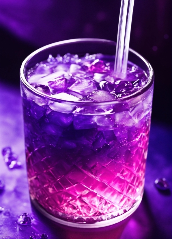 Ice Cube, Tableware, Liquid, Drinkware, Ingredient, Purple