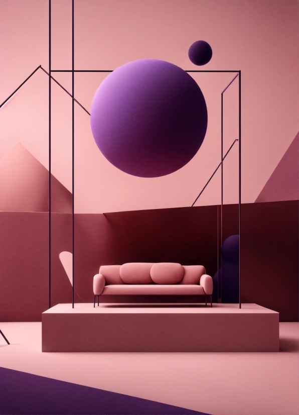Light, Purple, Pink, Art, Violet, Couch