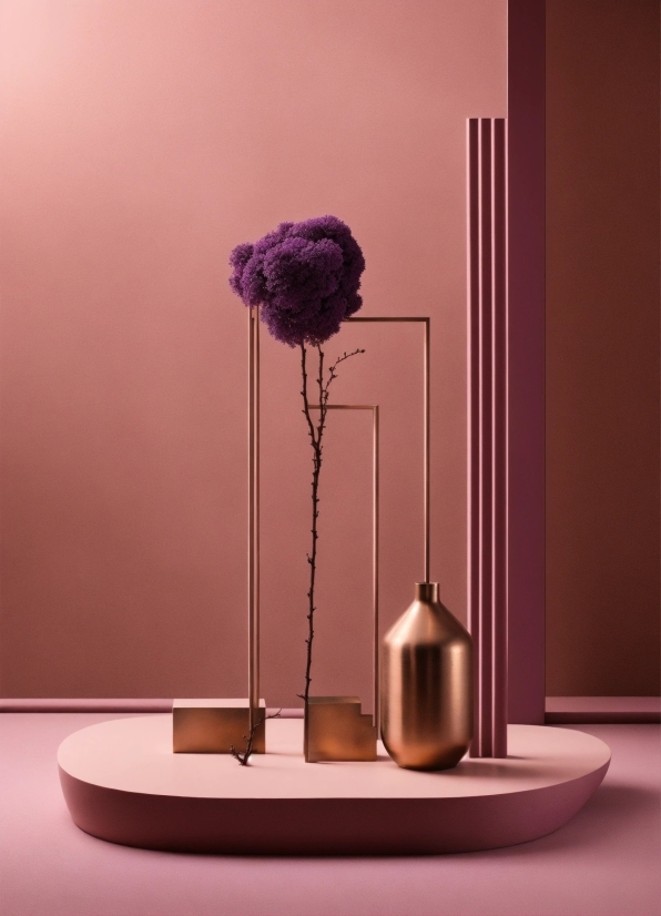 Light, Purple, Plant, Wood, Vase, Art