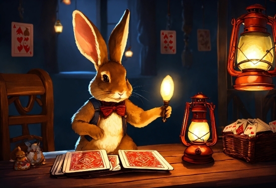 Light, Table, Orange, Lighting, Rabbit, Lantern