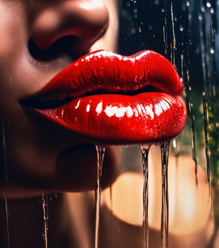 Lip, Lipstick, Liquid, Eyelash, Red, Flash Photography