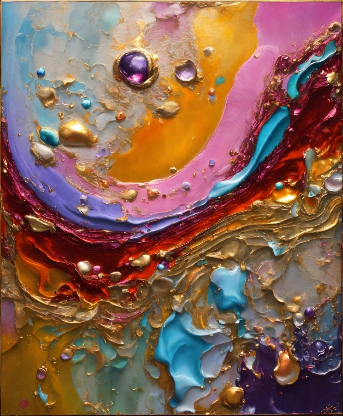 Liquid, Amber, Fluid, Paint, Purple, Art