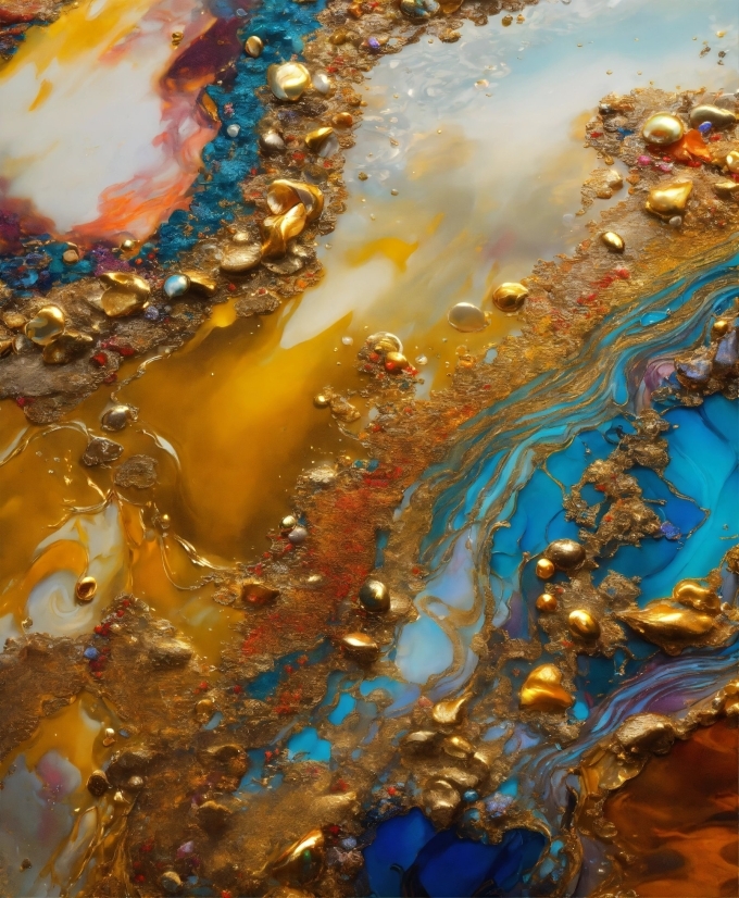 Liquid, Amber, Gold, Orange, Art, Water
