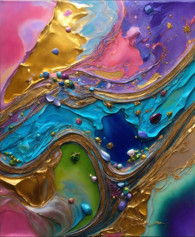 Liquid, Azure, Art Paint, Fluid, Organism, Paint