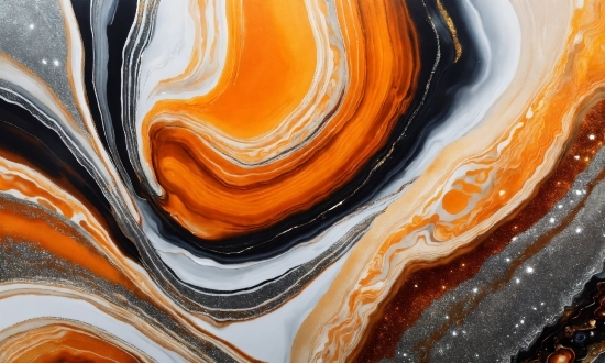 Liquid, Fluid, Amber, Orange, Art, Pattern