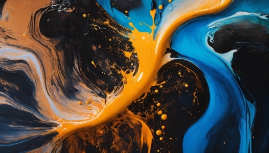 Liquid, Fluid, Orange, Paint, Art, Tints And Shades