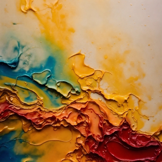 Liquid, Orange, Paint, Water, Art, Painting
