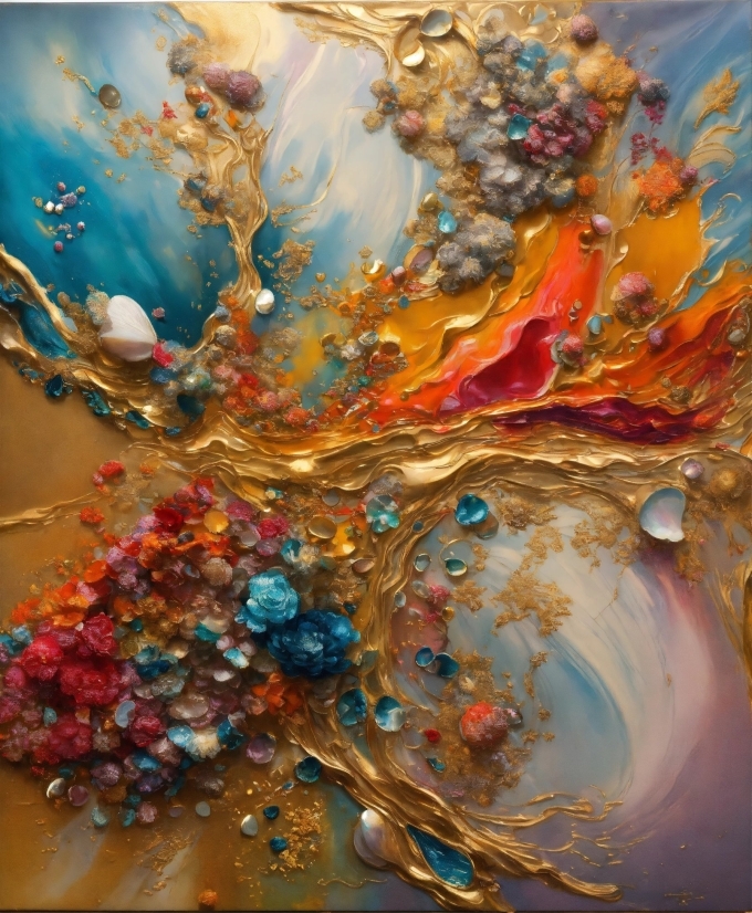 Liquid, Organism, Paint, Art, Aqua, Painting