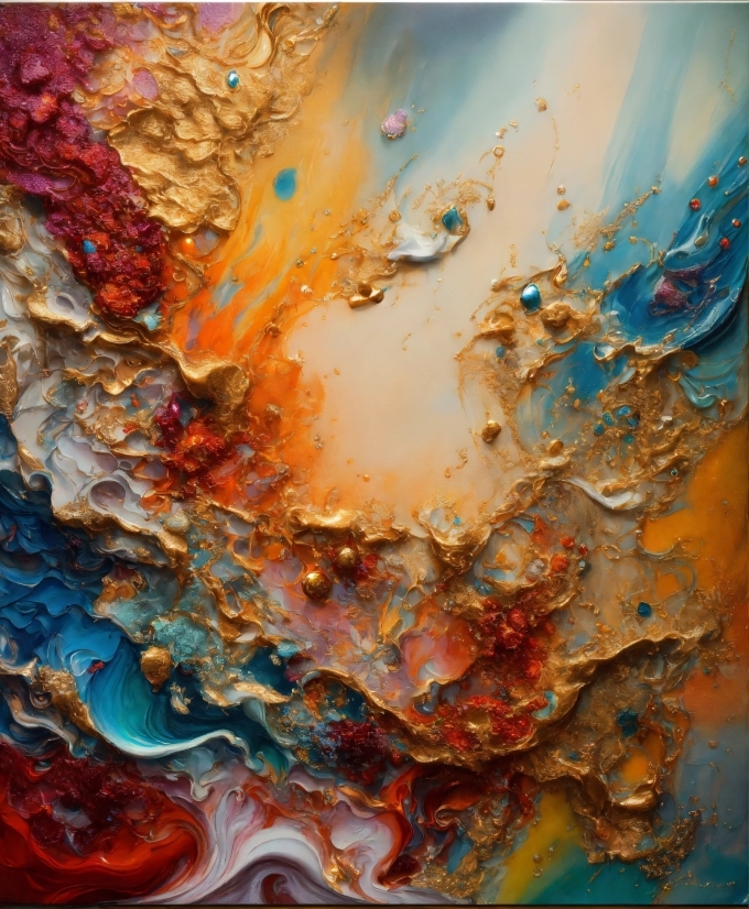Liquid, Paint, Amber, Orange, Fluid, Art