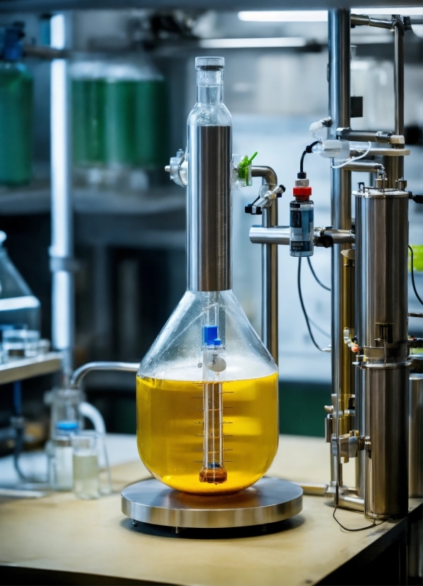 Liquid, Solution, Laboratory Flask, Fluid, Chemistry, Yellow