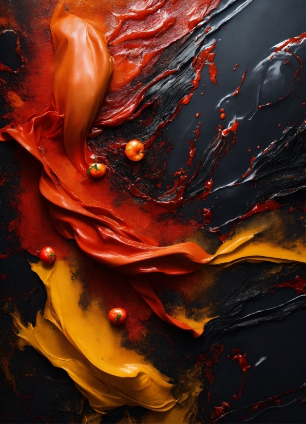 Liquid, Water, Fluid, Orange, Painting, Art
