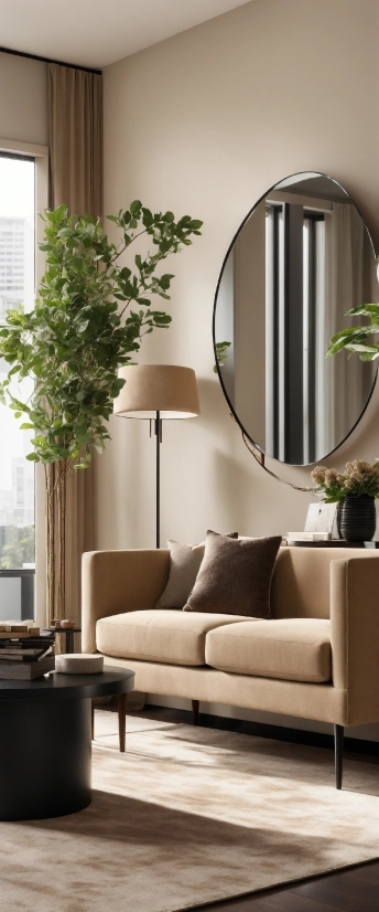 Mirror, Property, Plant, Furniture, Table, Couch