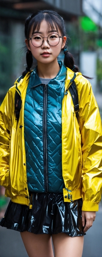 Outerwear, Photograph, Sleeve, Yellow, Vision Care, Collar