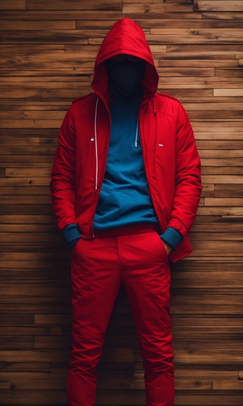 Outerwear, Sleeve, Wood, Collar, Jacket, Red