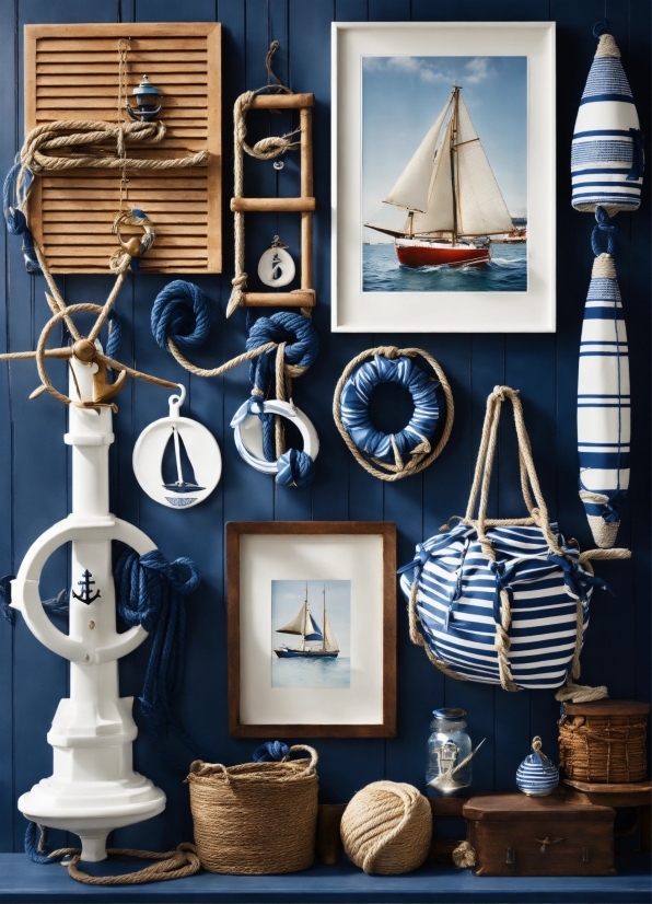 Picture Frame, Blue, Azure, Lighting, Boat, Interior Design