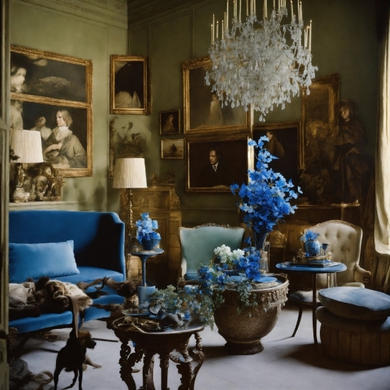 Picture Frame, Table, Furniture, Decoration, Blue, Azure
