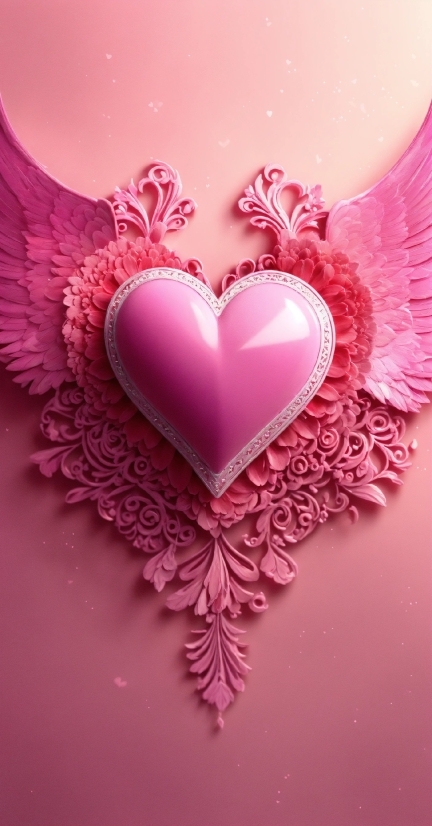 Pink, Magenta, Heart, Art, Pattern, Fashion Accessory
