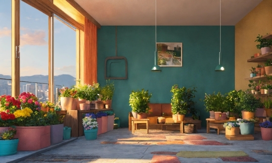 Plant, Building, Property, Flowerpot, Window, Houseplant