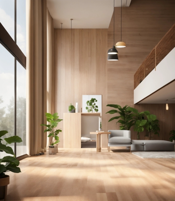 Plant, Building, Property, Houseplant, Wood, Interior Design