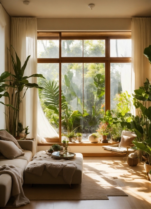 Plant, Building, Property, Window, Flowerpot, Houseplant